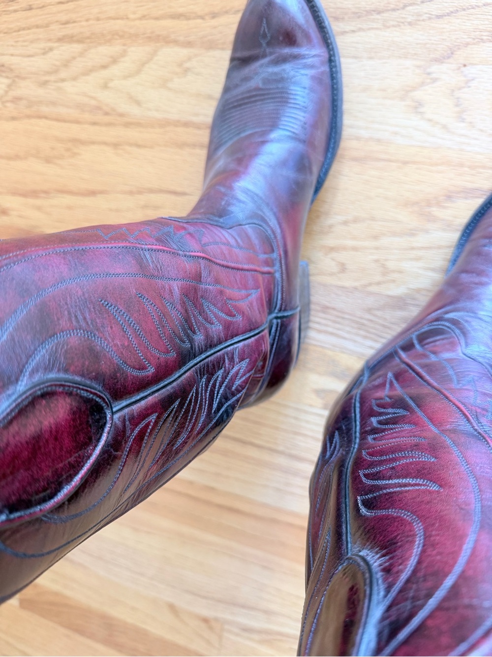 Ariat Wine Red Embroidered Western Heeled Boots